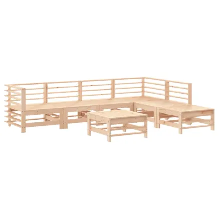 Salon de jardin 7 pcs Bois de pin massif 2