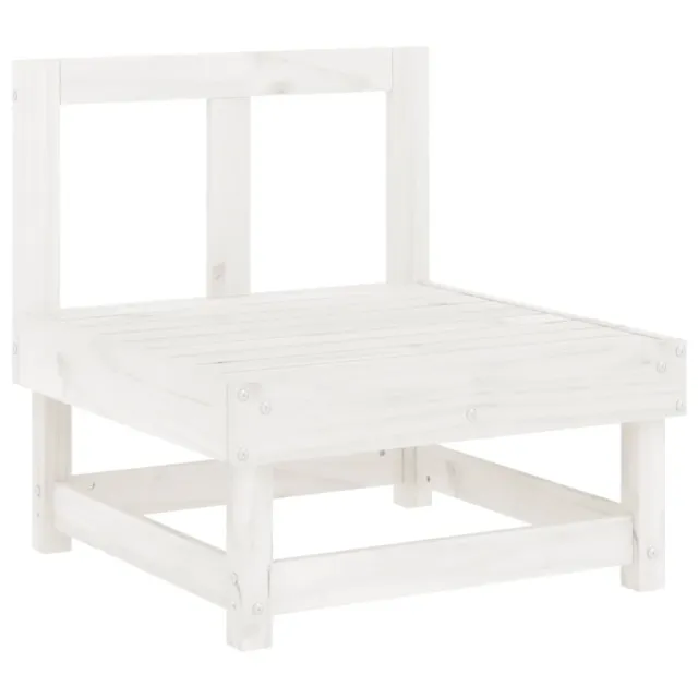 Salon de jardin 6 pcs Blanc Bois de pin massif