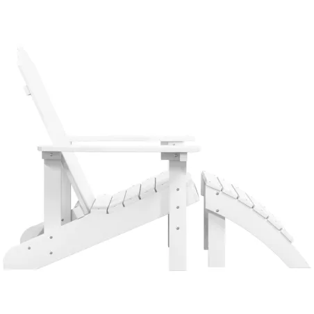 Chaise de jardin Adirondack avec repose-pied PEHD Blanc