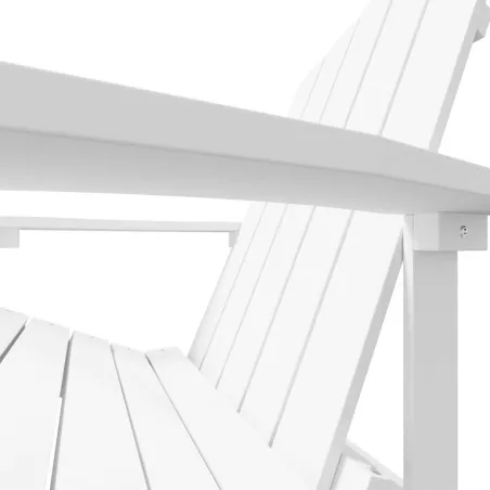 Chaise de jardin Adirondack avec repose-pied PEHD Blanc
