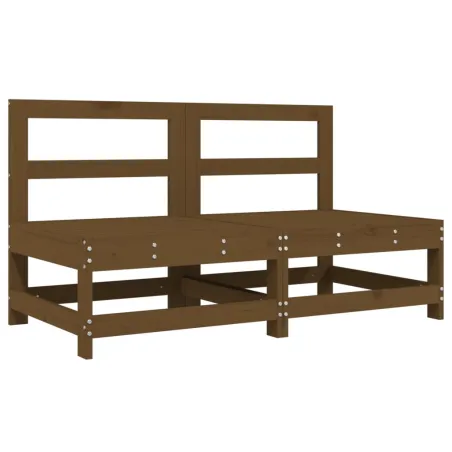 Salon de jardin 6 pcs Marron miel Bois de pin massif