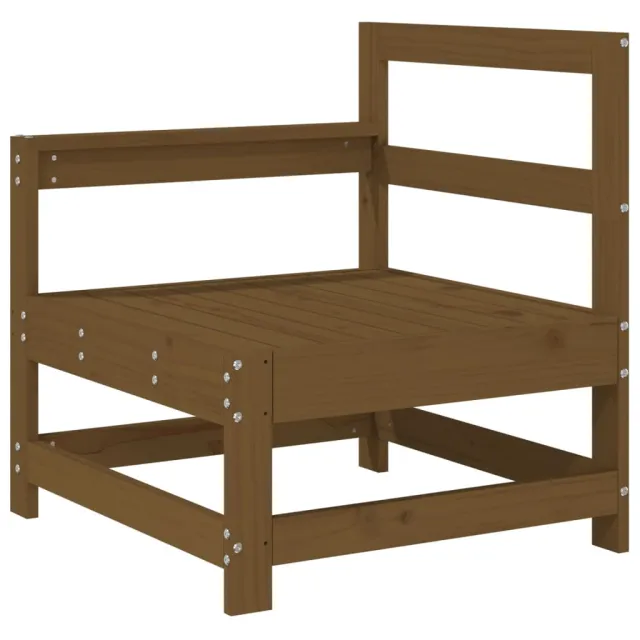 Salon de jardin 6 pcs Marron miel Bois de pin massif