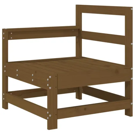 Salon de jardin 6 pcs Marron miel Bois de pin massif