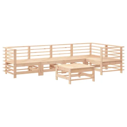 Salon de jardin 6 pcs Bois de pin massif 2