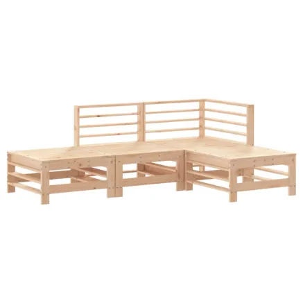Salon de jardin 4 pcs bois massif de pin 2