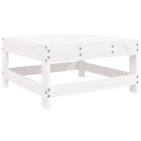 Salon de jardin 5 pcs blanc bois massif de pin