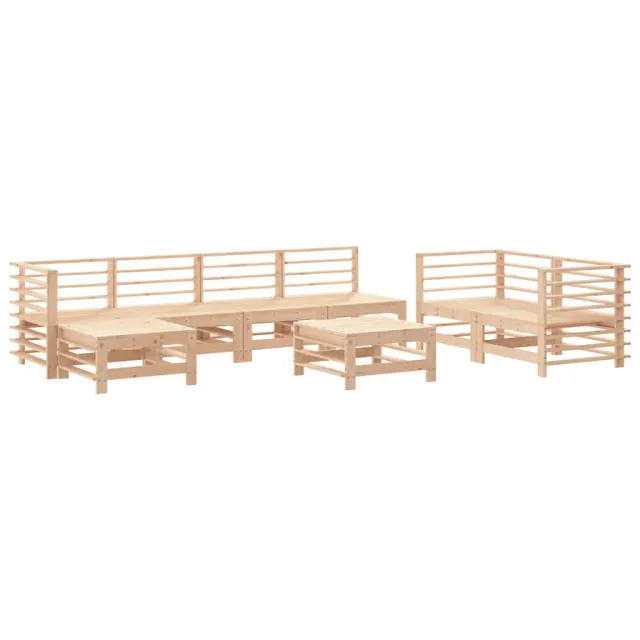 Salon de jardin 8 pcs Bois de pin massif