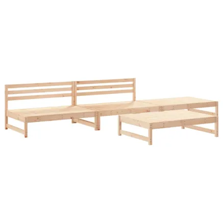 Salon de jardin 4 pcs bois massif de pin 2
