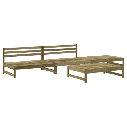 Salon de jardin 4 pcs bois de pin imprégné 2
