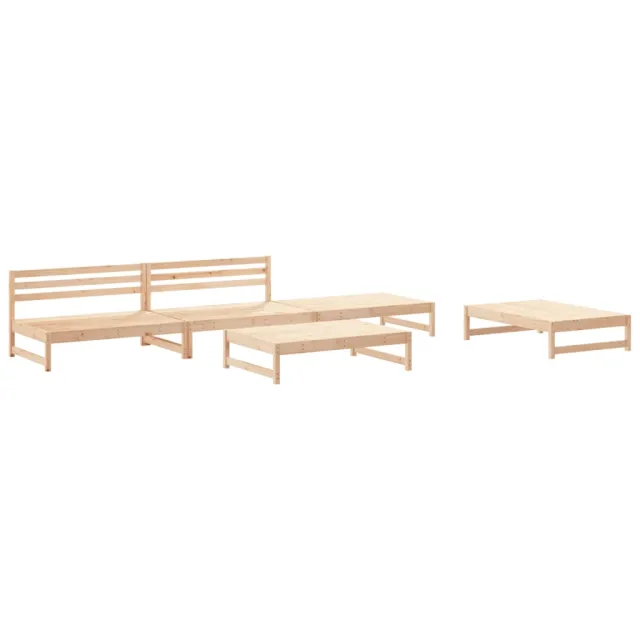 Salon de jardin 5 pcs bois massif de pin