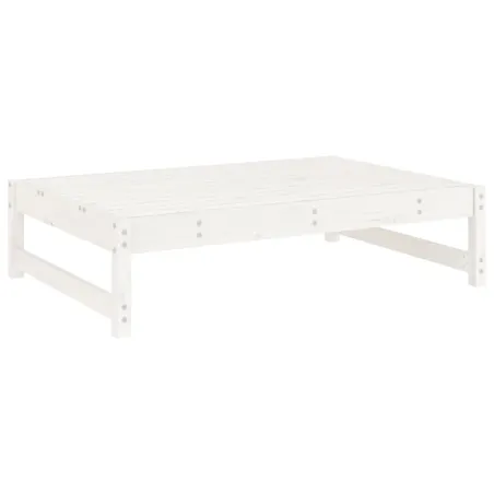 Salon de jardin 5 pcs blanc bois massif de pin