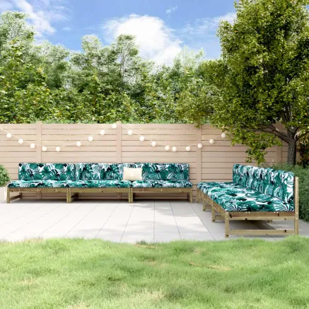 Salon de jardin 6 pcs bois de pin imprégné