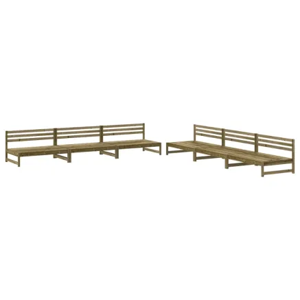 Salon de jardin 6 pcs bois de pin imprégné 2