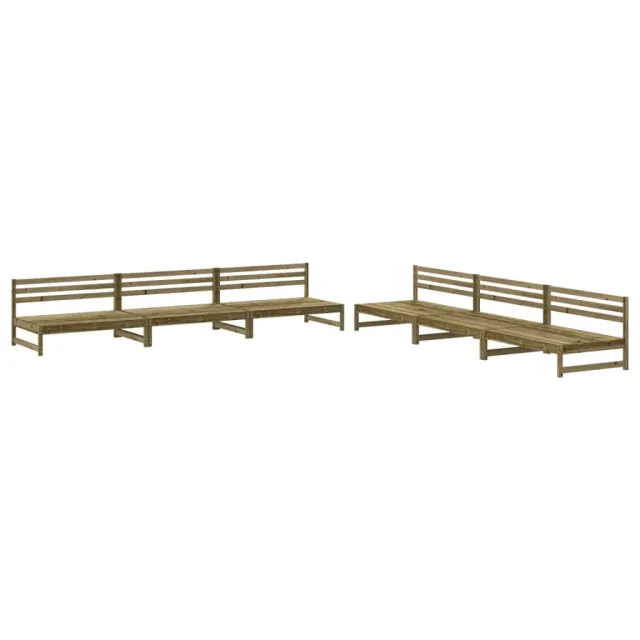 Salon de jardin 6 pcs bois de pin imprégné