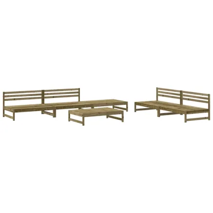 Salon de jardin 6 pcs bois de pin imprégné 2