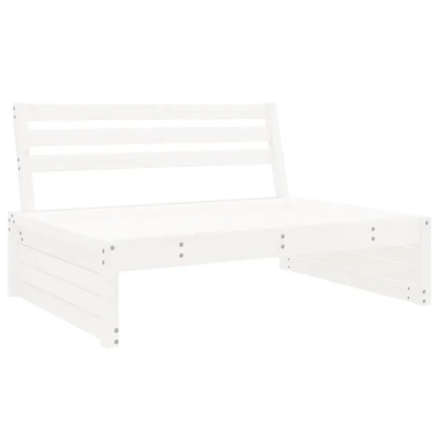 Salon de jardin 2 pcs blanc bois de pin massif