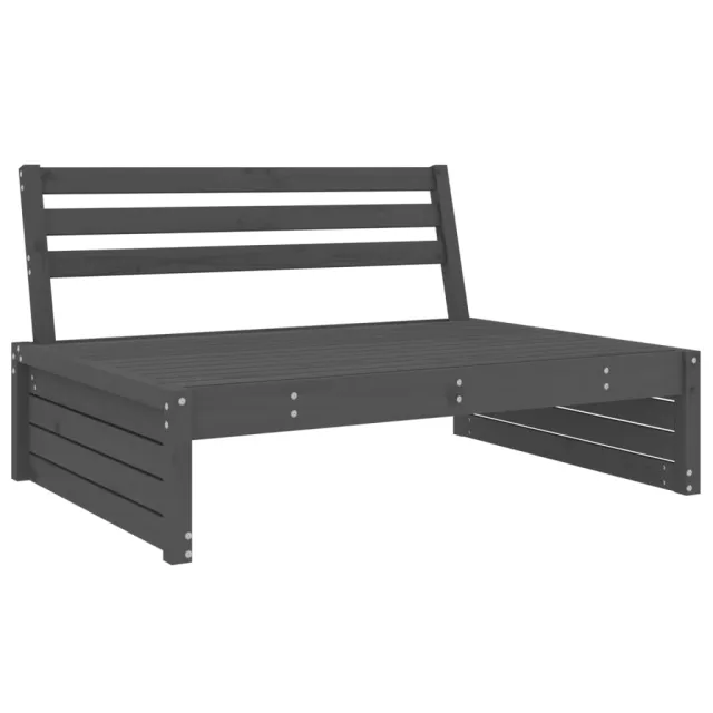 Salon de jardin 2 pcs gris bois massif de pin