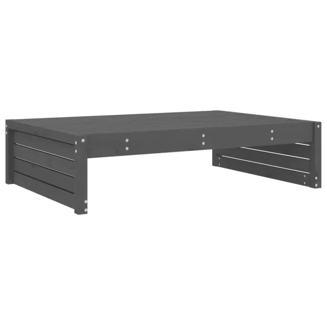 Salon de jardin 2 pcs gris bois massif de pin