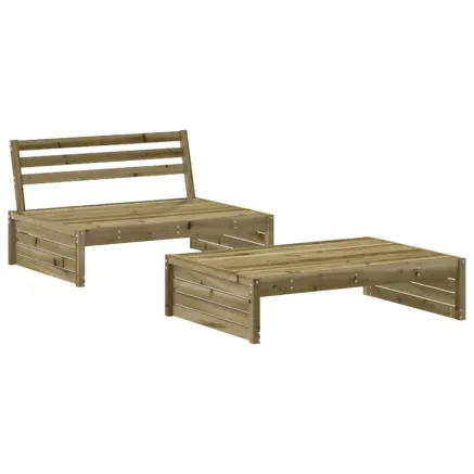 Salon de jardin 2 pcs bois de pin imprégné 2