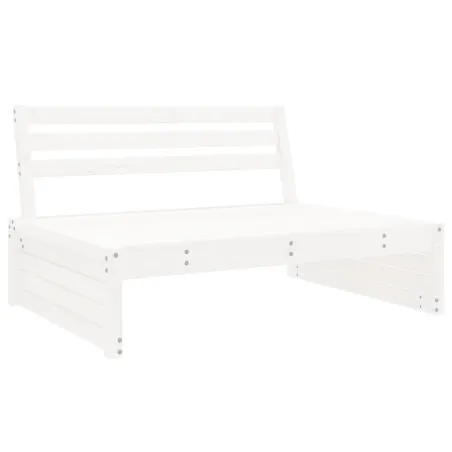 Salon de jardin 4 pcs blanc bois de pin massif