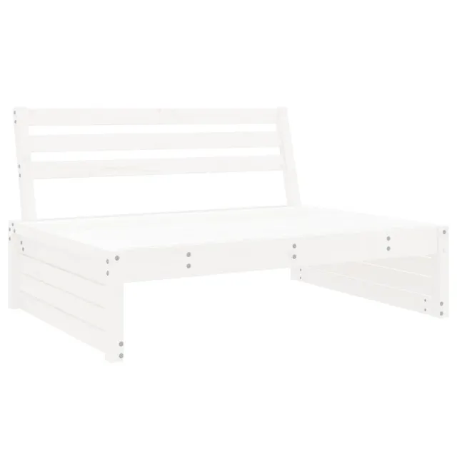 Salon de jardin 6 pcs Blanc Bois de pin massif