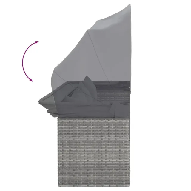 Salon de jardin 4 pcs avec coussins gris résine tressée