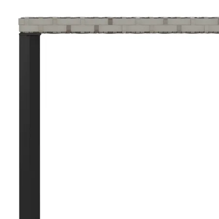 Ensemble à manger jardin 6pcs et coussins gris résine tressée