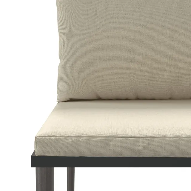 Salon de jardin 5 pcs avec coussins Gris Résine tressée