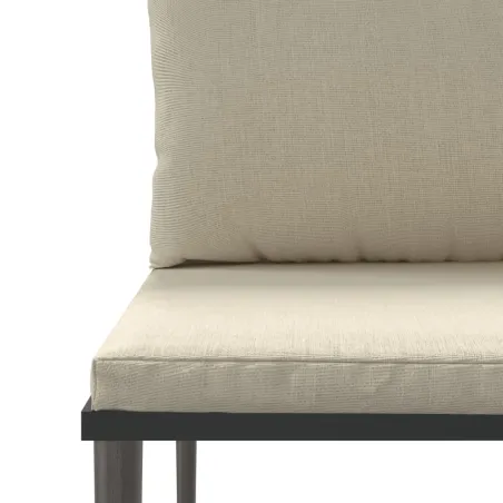 Salon de jardin 5 pcs avec coussins Gris Résine tressée