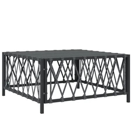 Salon de jardin avec coussins 3 pcs anthracite acier