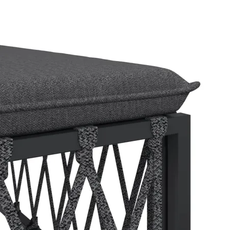 Salon de jardin avec coussins 5 pcs anthracite acier
