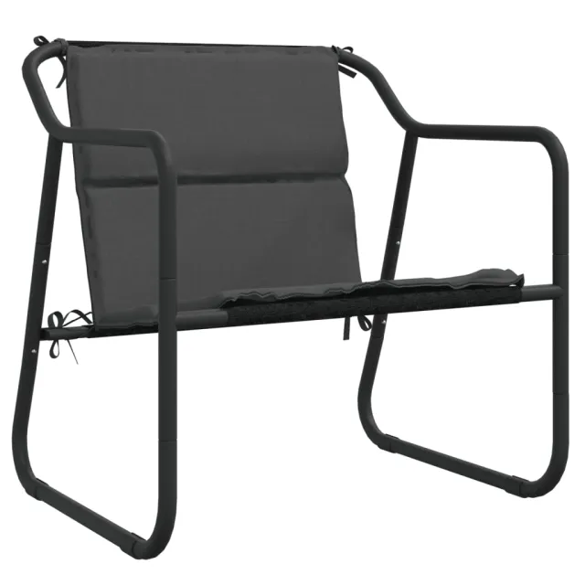 Salon de jardin avec coussins 4 pcs anthracite acier