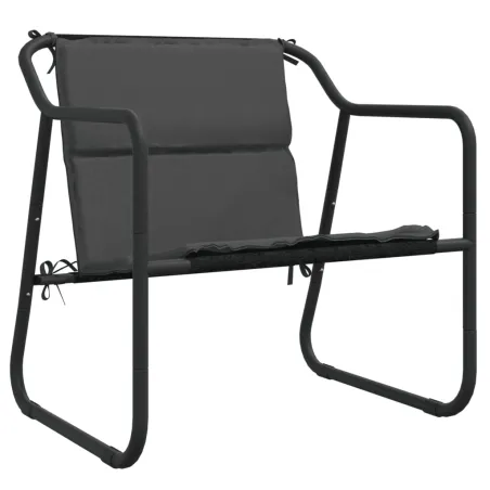 Salon de jardin avec coussins 4 pcs anthracite acier