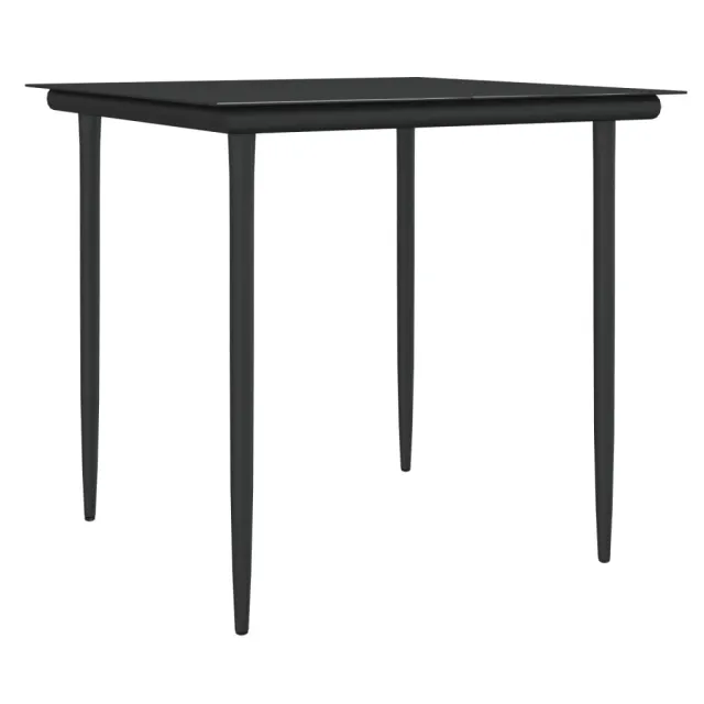 Ensemble à manger de jardin 3 pcs coussins résine tressée acier