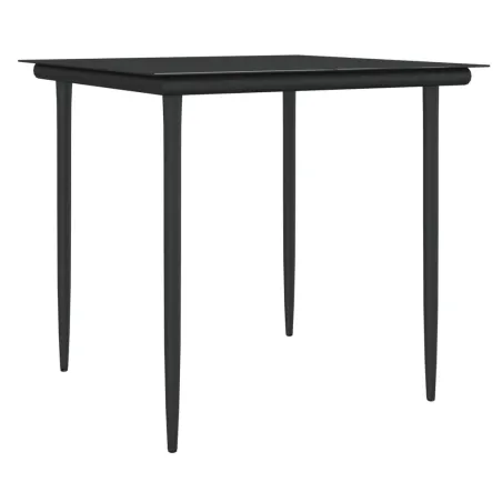 Ensemble à manger de jardin 3 pcs coussins résine tressée acier