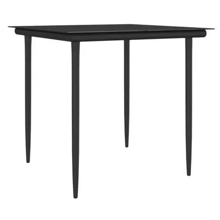 Ensemble à manger de jardin 5 pcs coussins résine tressée acier