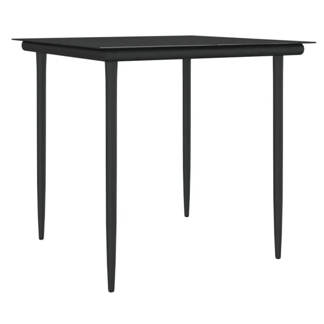 Ensemble à manger de jardin 5 pcs coussins résine tressée acier