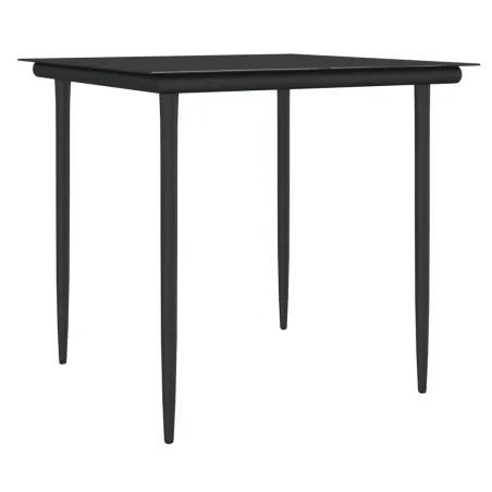 Ensemble à manger de jardin 5 pcs coussins résine tressée acier