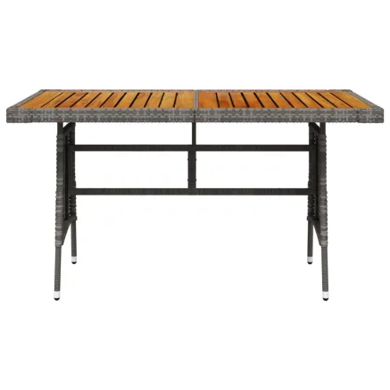 Table de jardin Gris 130x70x72 cm Résine tressée et acacia 2