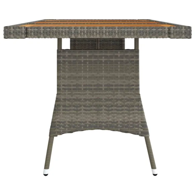 Table de jardin Gris 160x70x72 cm Résine tressée et acacia