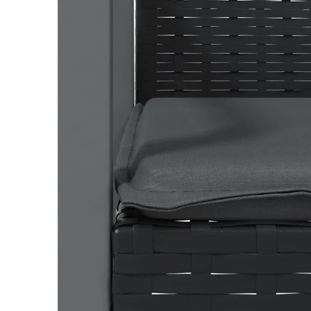 Ensemble à manger de jardin 3 pcs coussins résine tressée acier