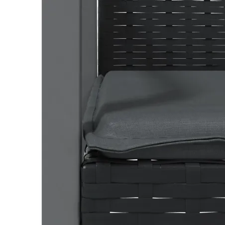 Ensemble à manger de jardin 3 pcs coussins résine tressée acier