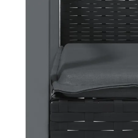 Ensemble à manger de jardin 7 pcs coussins résine tressée acier