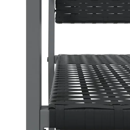 Ensemble à manger de jardin 3 pcs résine tressée acier