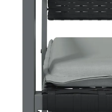 Ensemble à manger de jardin 7 pcs coussins résine tressée acier