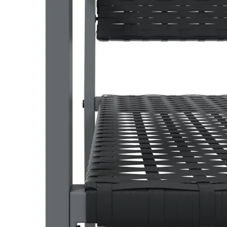 Ensemble à manger de jardin 3 pcs résine tressée acier