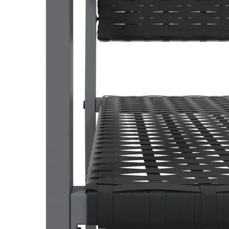 Ensemble à manger de jardin 5 pcs résine tressée acier