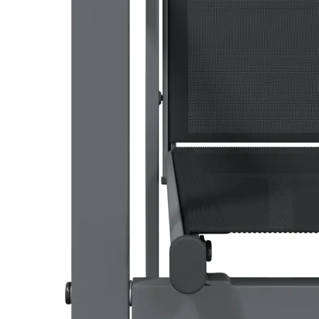 Ensemble à manger de jardin 3 pcs noir textilène et acier