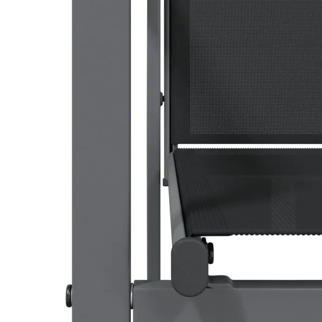 Ensemble à manger de jardin 7 pcs noir textilène et acier