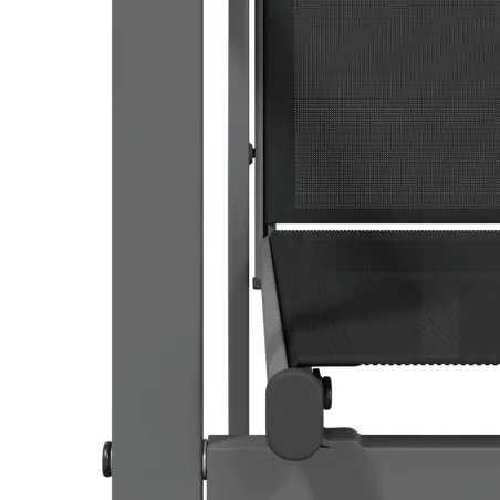 Ensemble à manger de jardin 5 pcs noir textilène et acier